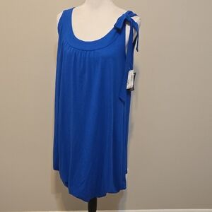 INC International Concepts Royal Blue Tank Top with Shoulder Bow